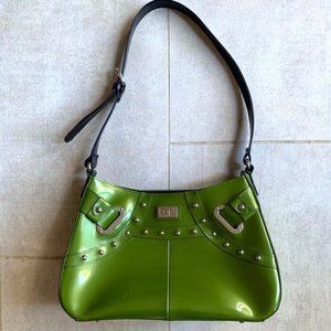 Beijo Shoulder Purse, Green, Metal Accents